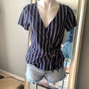 NWT LUCKY BRAND FAUX WRAP SUMMER TOP SIZE MED